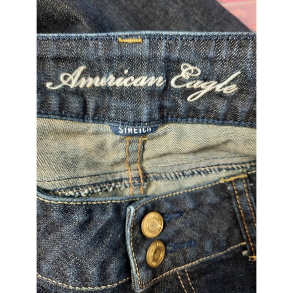 American Eagle Artist Stretch Dark Blue Jeans - Picture 7 of 9
